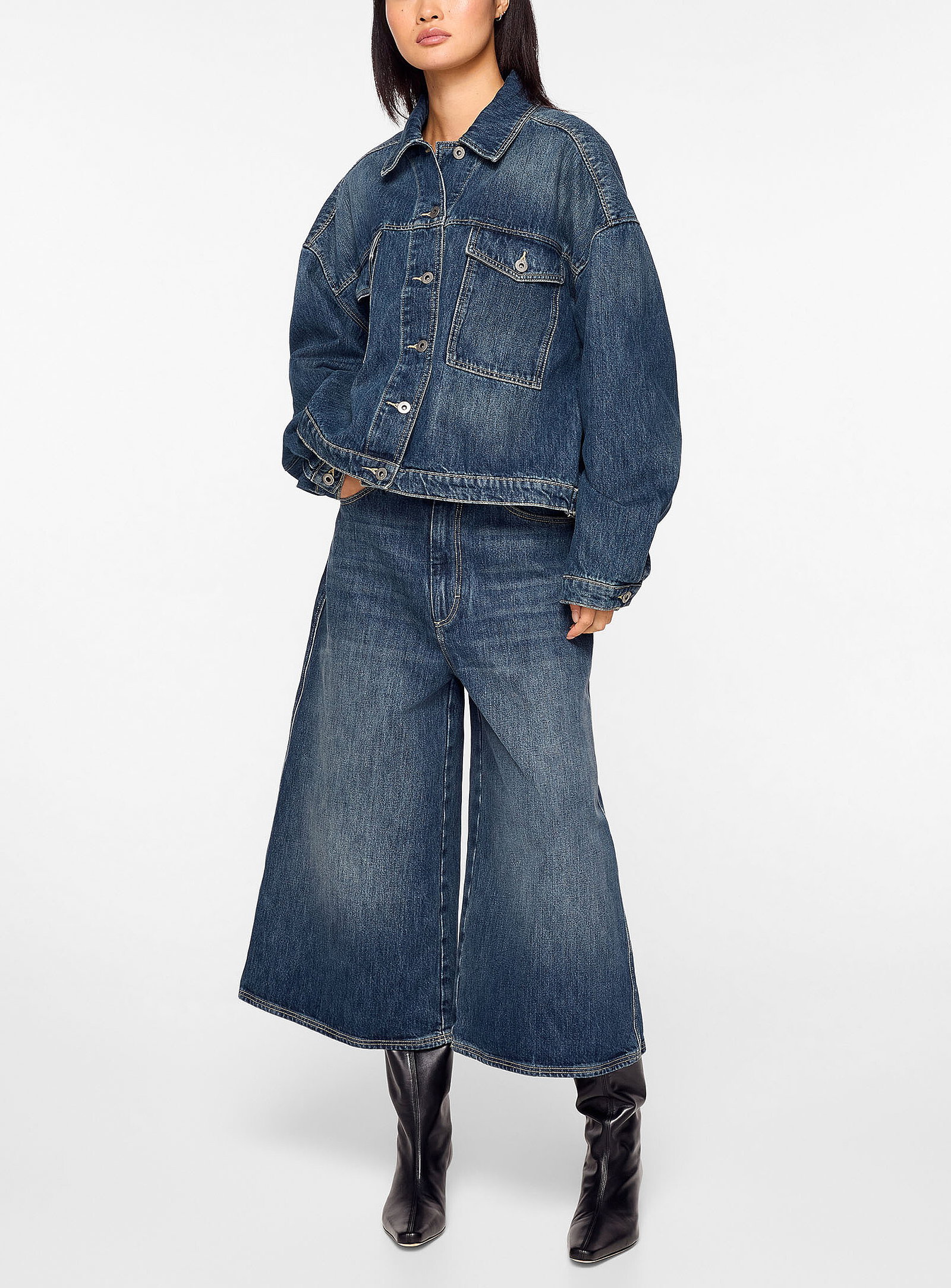 Joyce faded blue jort