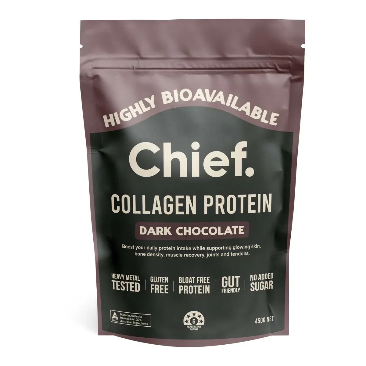 Image of Grass-Fed Collagen Protein Powder - Dark Chocolate