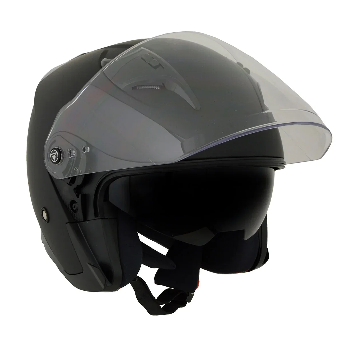 Image of Milwaukee Performance Helmets MPH9805DOT Shift Open Face 3/4 Matte Black Helmet Biker w/ Drop Down Visor