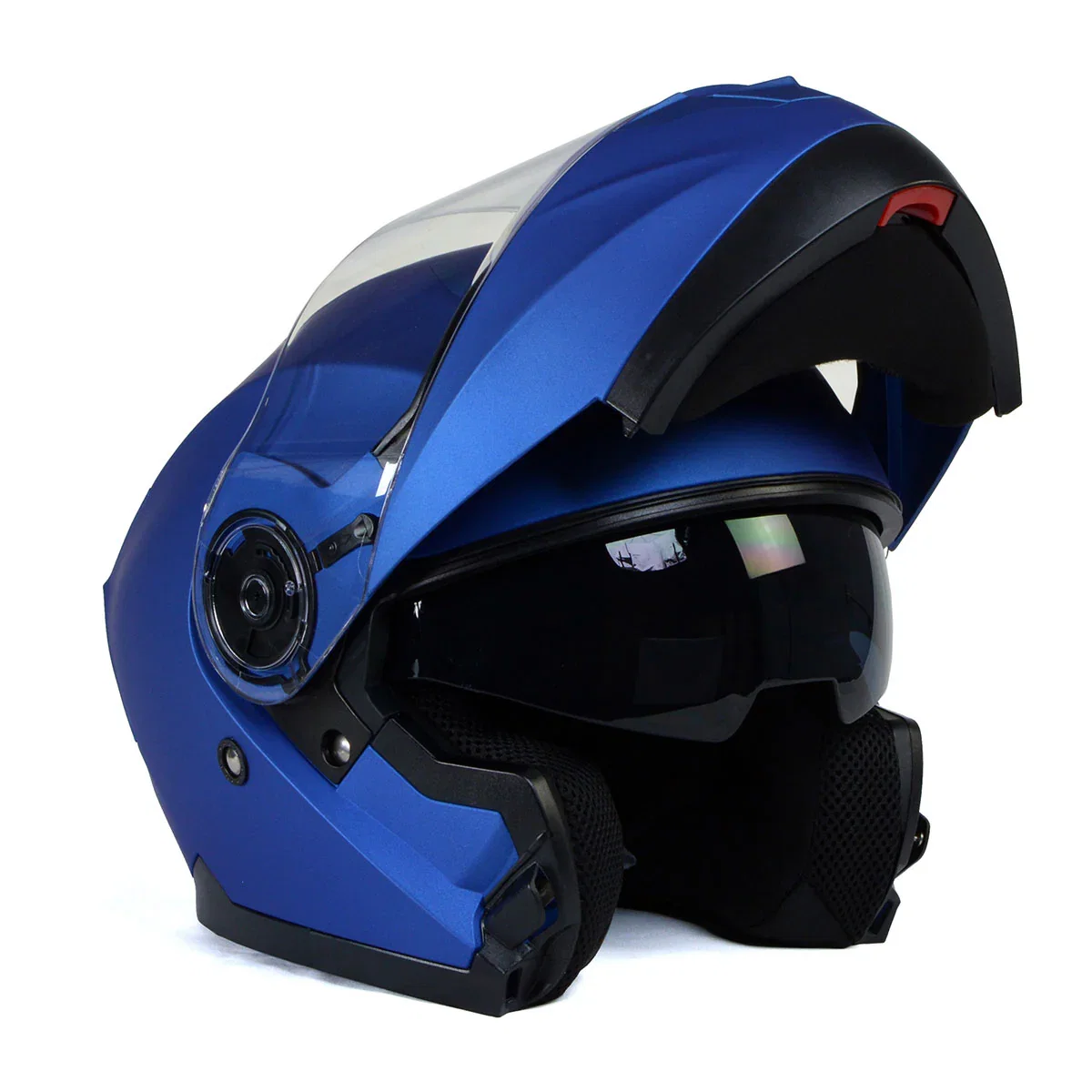 Image of Milwaukee Helmets MPH9818DOT Breeze Blue Advanced Motorcycle Modular Helmet Biker w/ Drop Down Visor