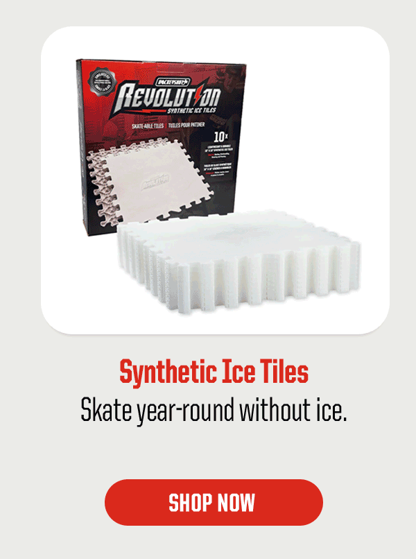 Product Block 2: Synthetic Ice Tiles. Skate year-round without ice. CTA: Shop Now