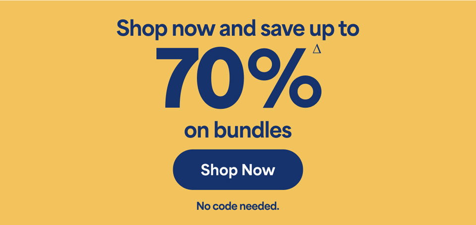 Save up to 70% on Bundles. Shop now.