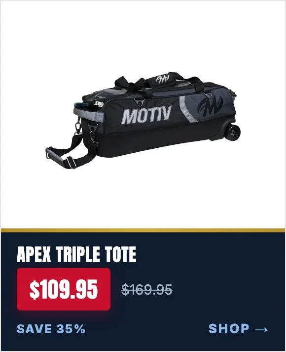 Motiv Apex 3 Ball Triple Tote Roller Covert Black Bowling Bag