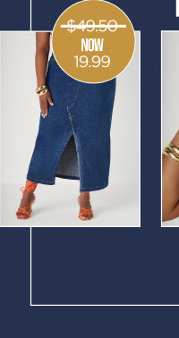 Frayed Denim Maxi Skirt
