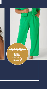 Pleated Wide Leg Pants