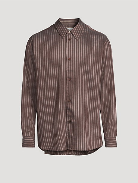 View Silk-Blend Shirt In Striped Print