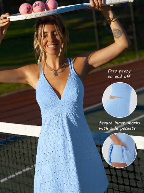 Textured Crossed Back Active Dress