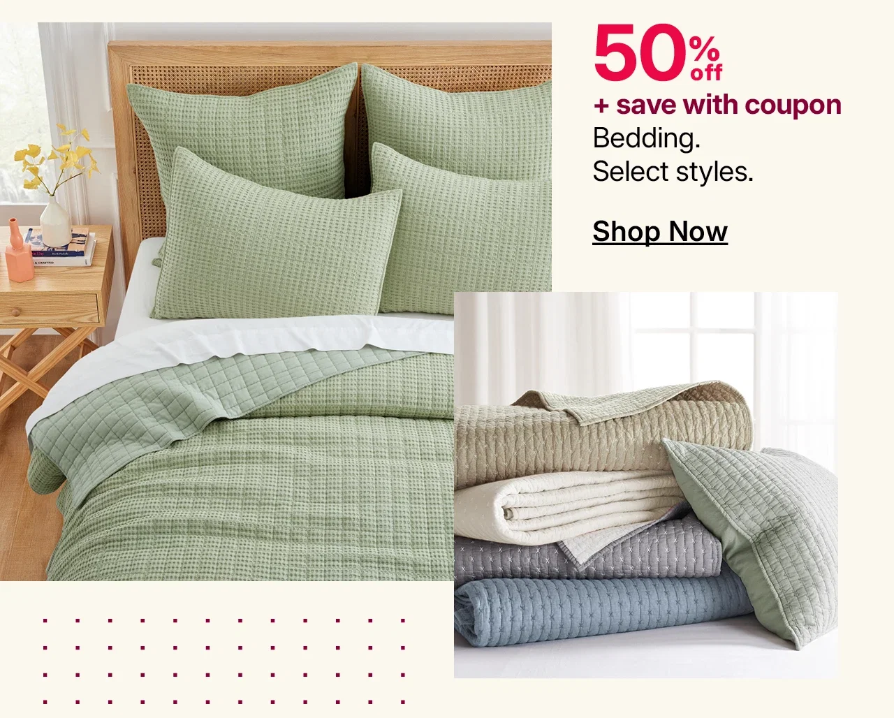 50% off bedding