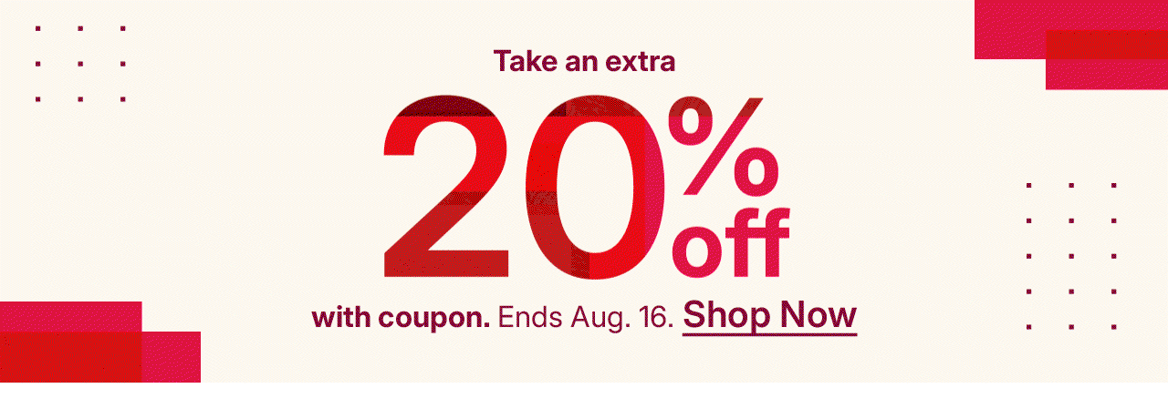 take an extra 20% off with coupon