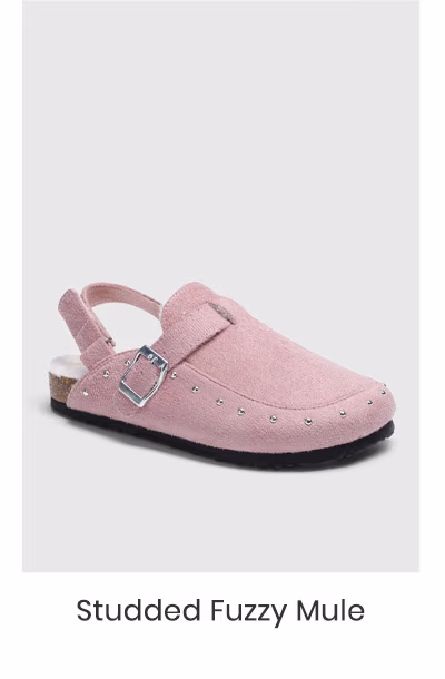 Studded Fuzzy Mule