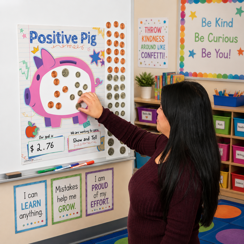 Really Good Stuff® Positive Pig Magnetic Classroom Reward System