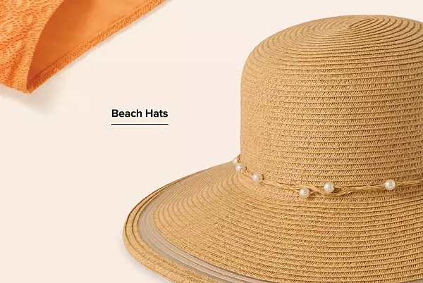 Beach hats. A straw beach hat.