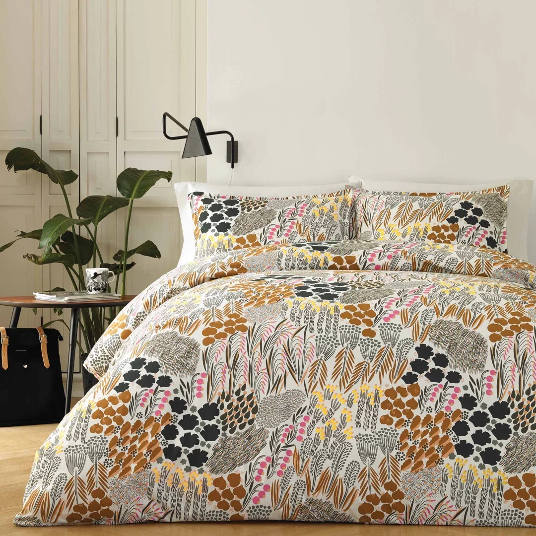 Marimekko Floral Neutral Cotton Duvet Cover Set