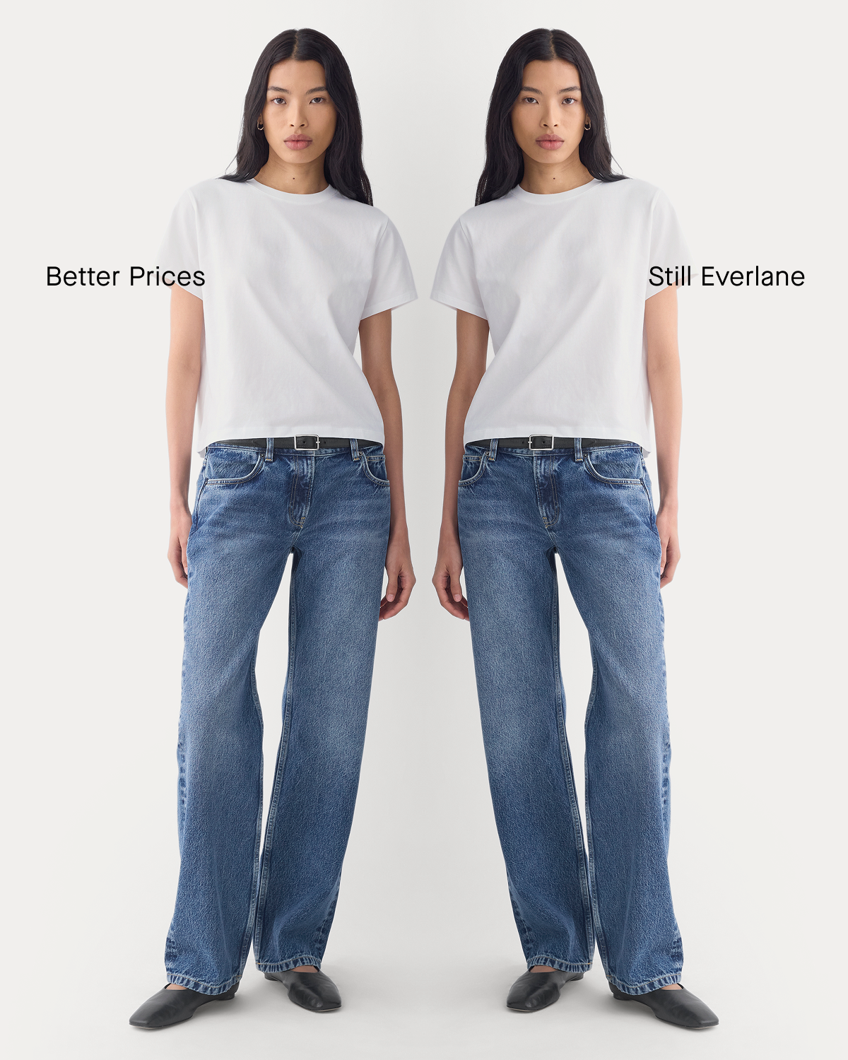 Image | Better Prices | Still Everlane | Model in The Box-Cut Tee in Essential Cotton | White