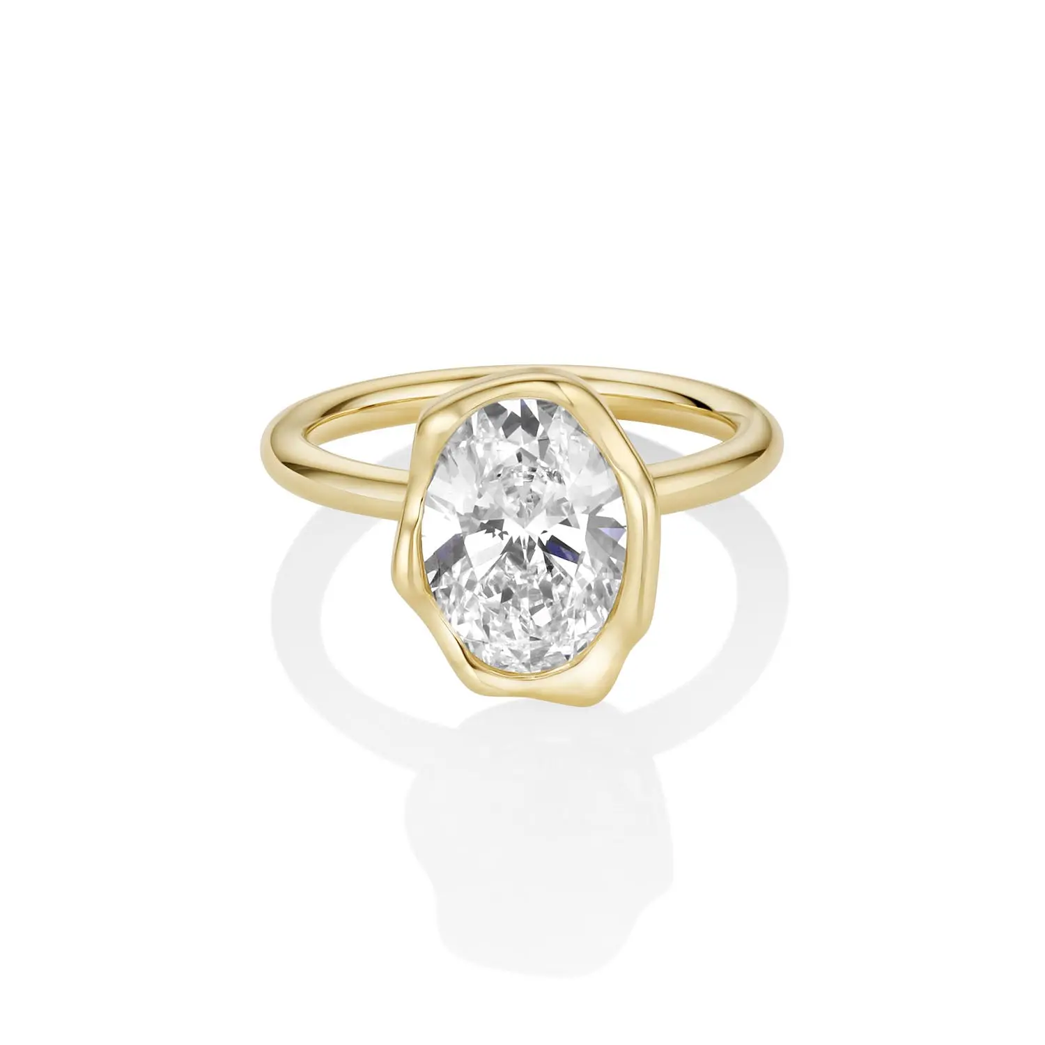 Image of The Abstract Bezel Oval Engagement Ring