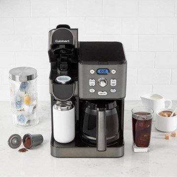 Cuisinart 64 oz Coffee Maker Black 2-IN-1 Single-Serve Brewer K-Cup