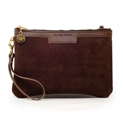 Diana Clutch in Chocolate Suede
