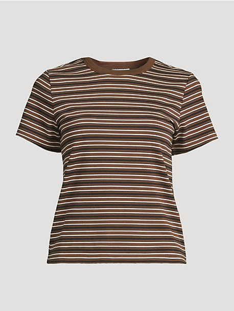 Alba Shrunken T-Shirt In Stripe Print
