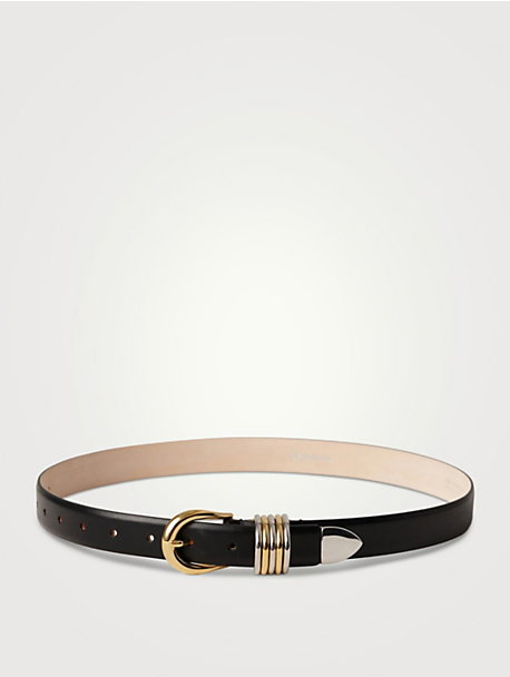 Hollyhock Mixed Metal Leather Belt