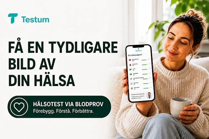 Hälsotest på plats via blodprov och läkaranalys hos Testum