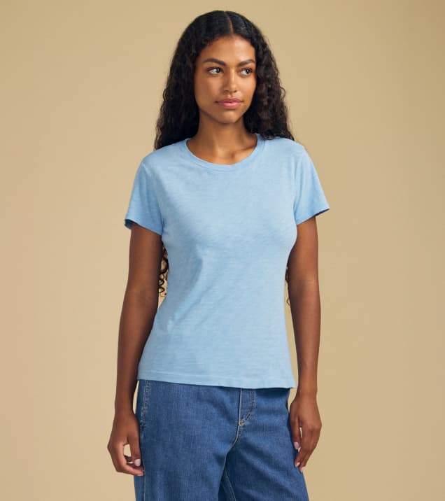 Image of model wearing Odelia in Pacific.