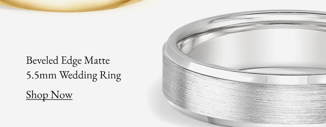 Beveled Edge Matte 5.5mm Wedding Ring