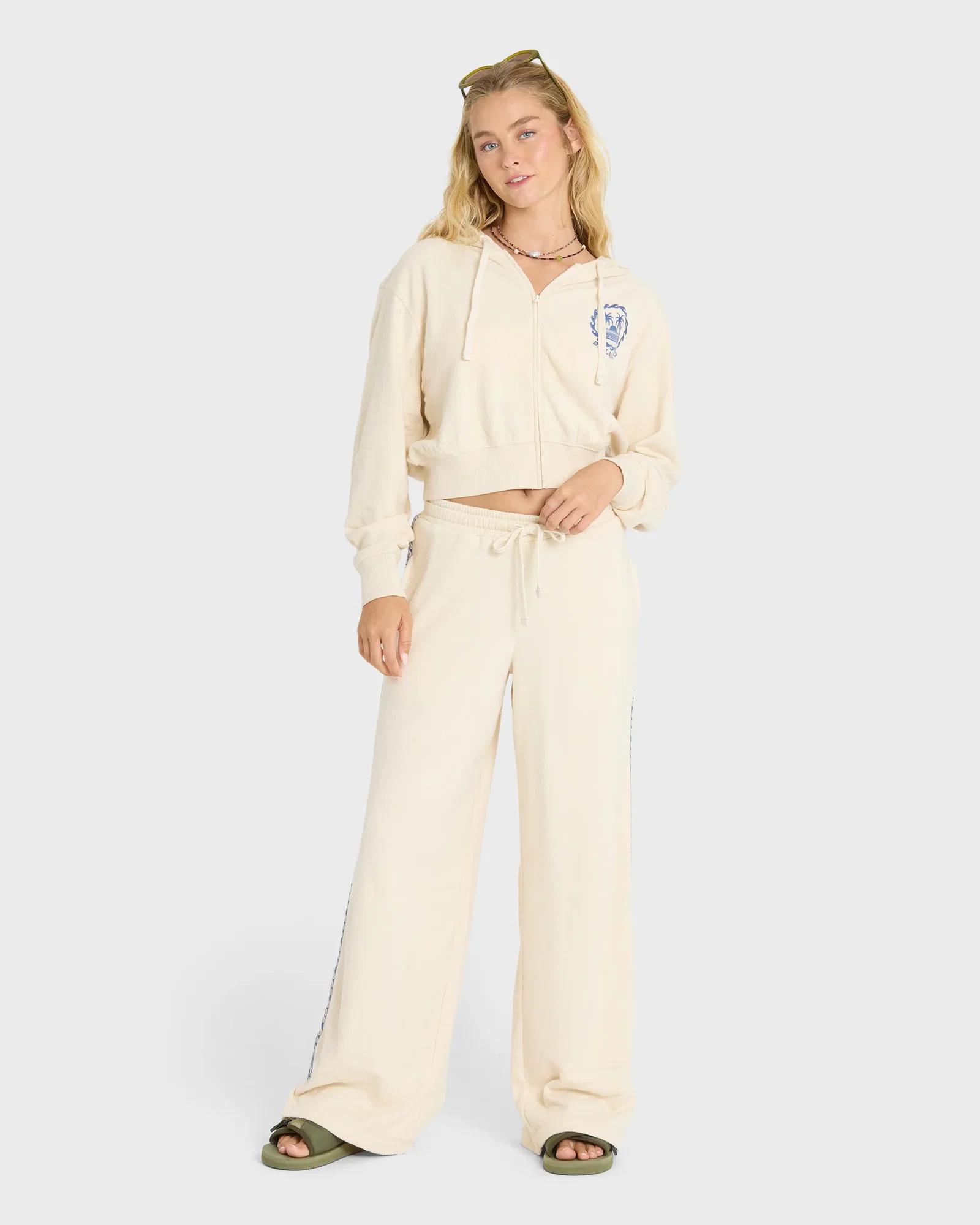 Image of Palm 73 Fleece Sweatpants - White Cap