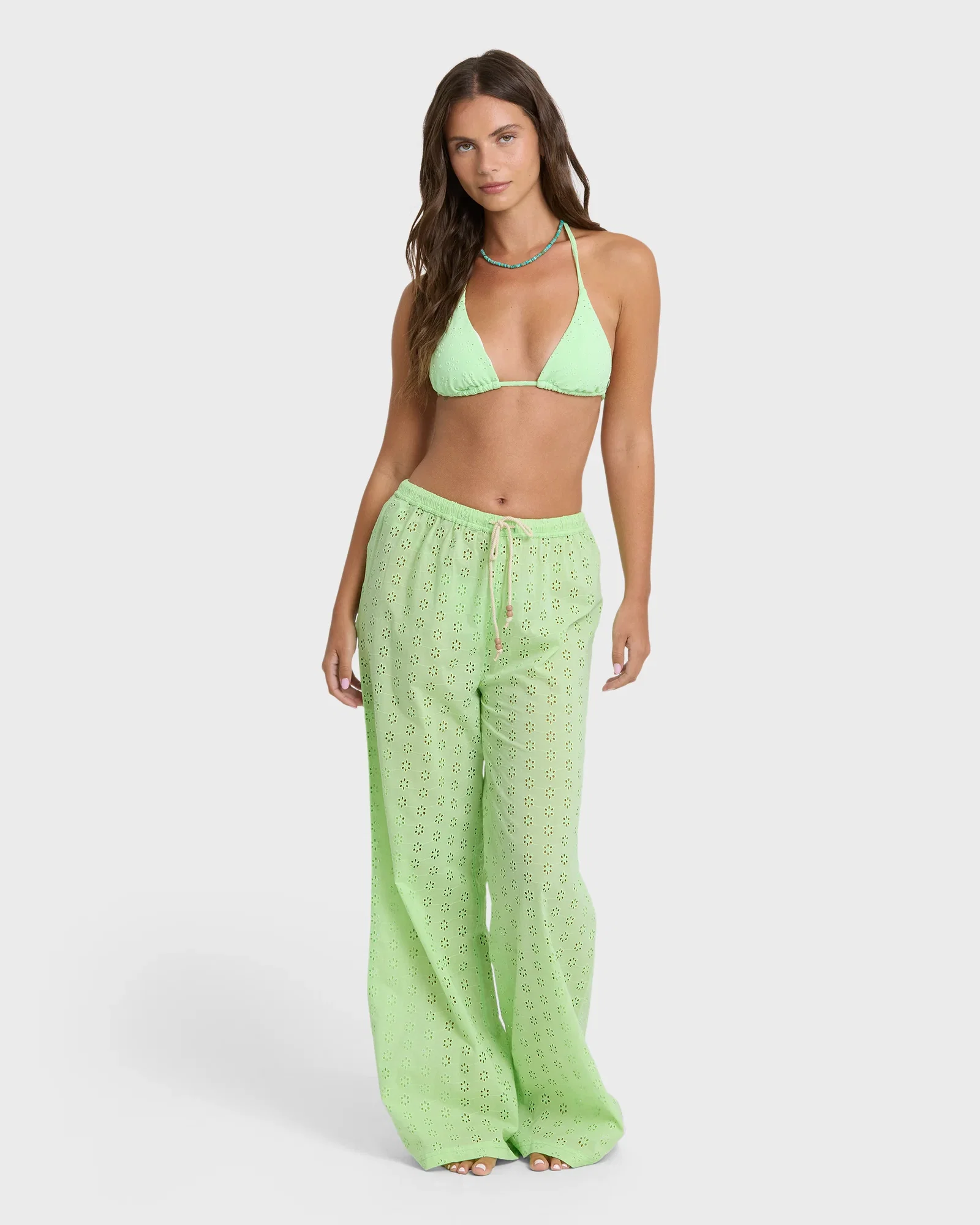Image of Sun Lit Cover Up Pants - Green Glow