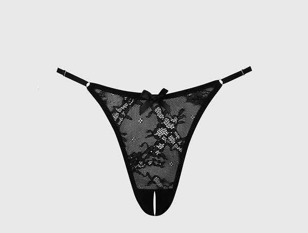 Pia Lace Crotchless Side Slider Thong