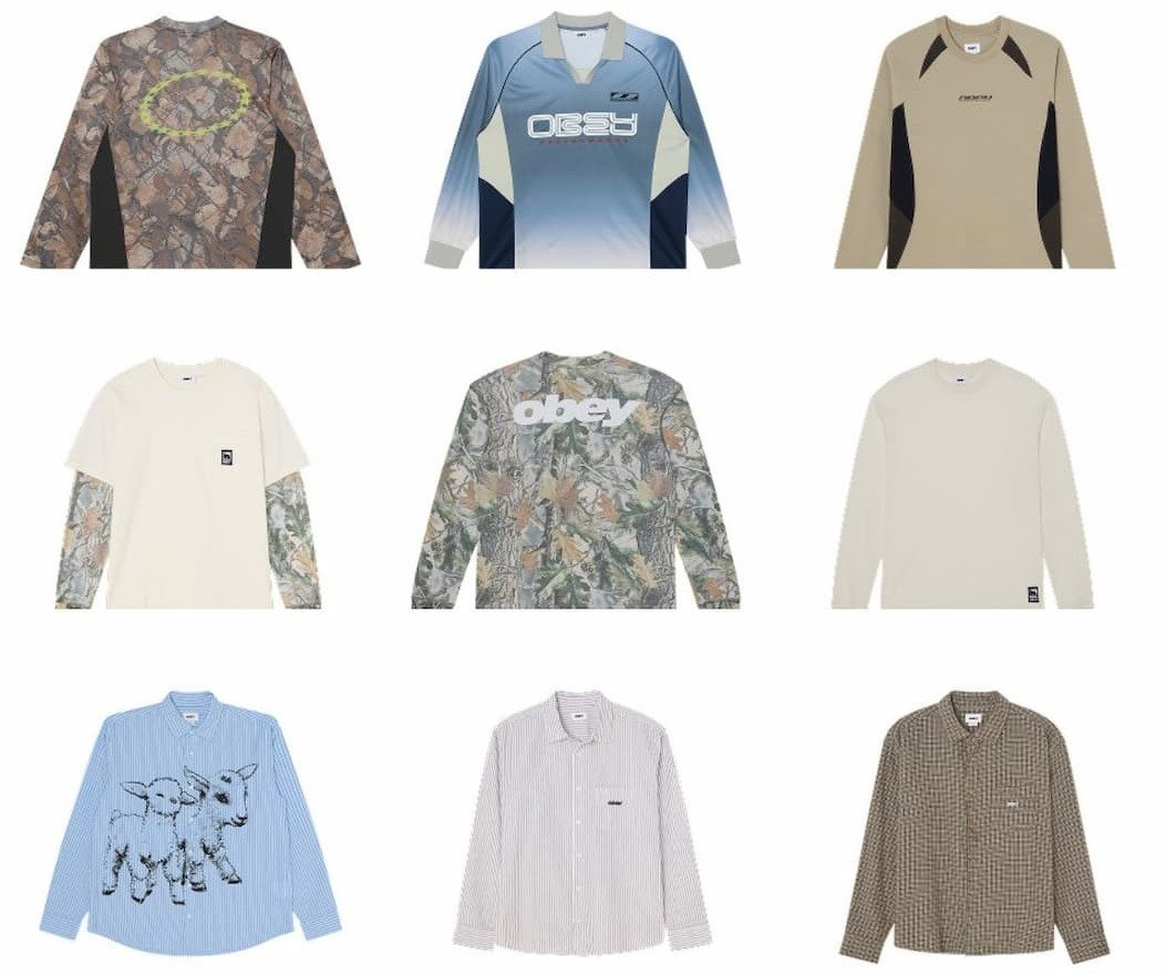 Knits & tops collage from obey fall collection