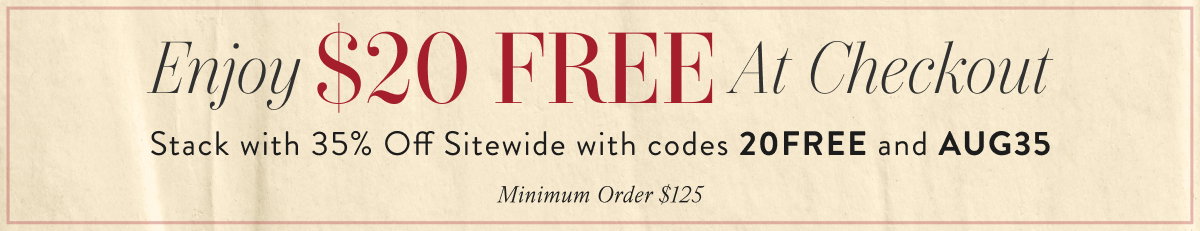 Free $20 with code 20FREE