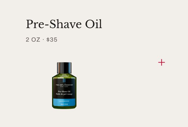 Product image of Lavender Pre-Shave Oil with price listed at $35.