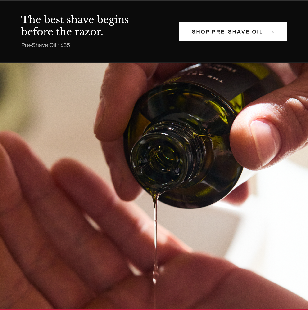 Image featuring Pre-Shave Oil with heading, 
