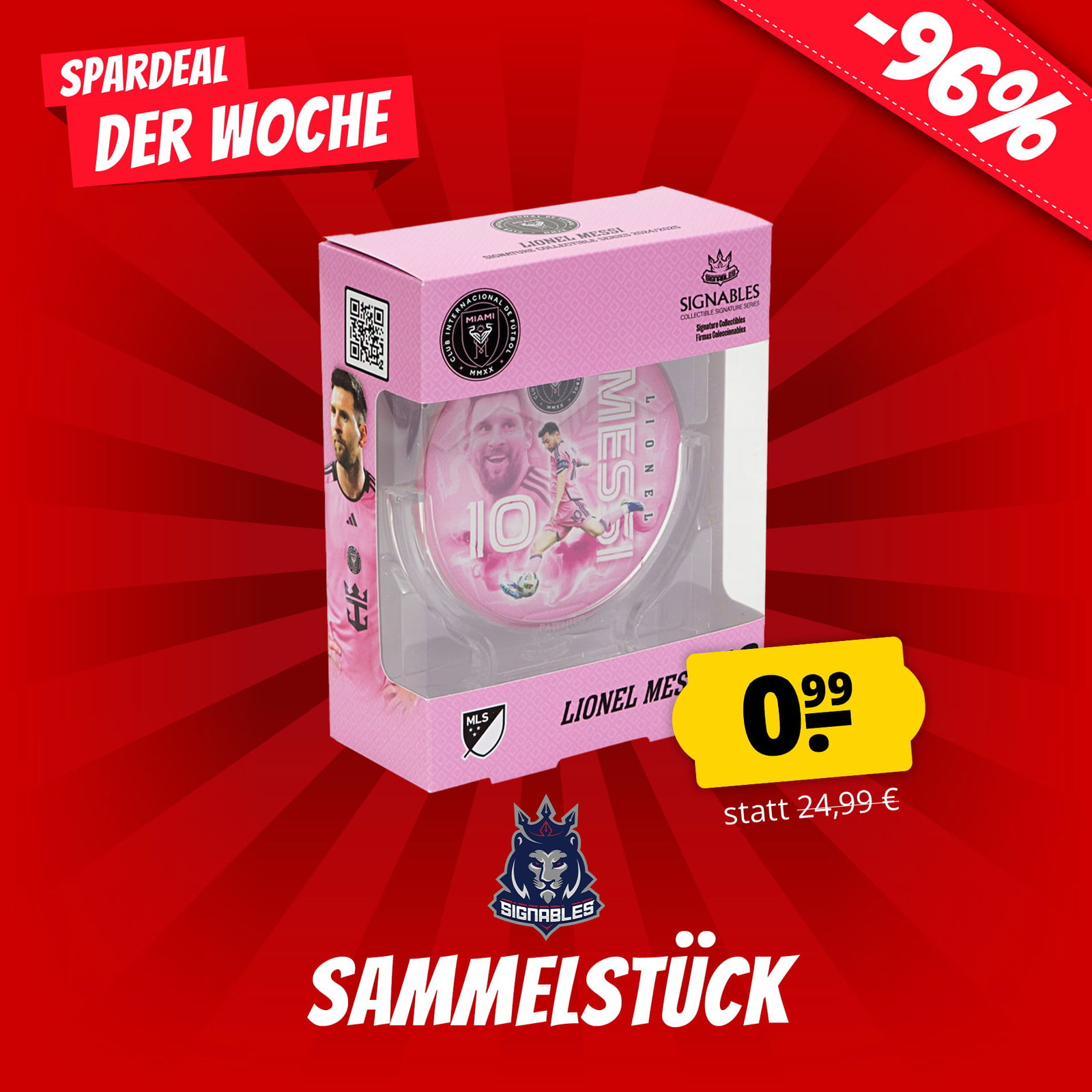 Inter Miami Lionel Messi #10 Fußball Sammlerstück 
