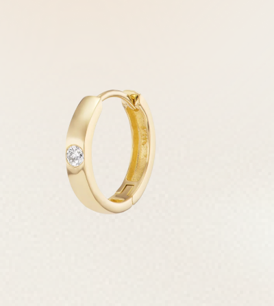 Wide Hoop with Diamond