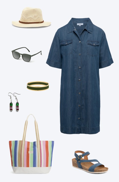 Shop the Look - Tencel Denim Western Shirt Dress