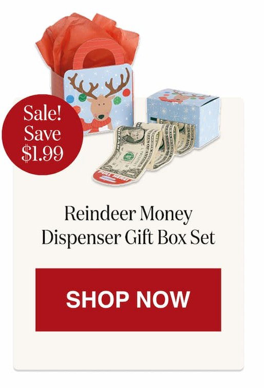 Reindeer Money Dispenser Gift Box Set [Click here to Shop Now]