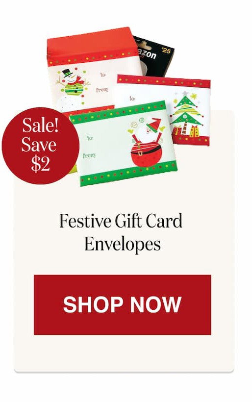 Festive Gift Card Envelopes [Click here to Shop Now]