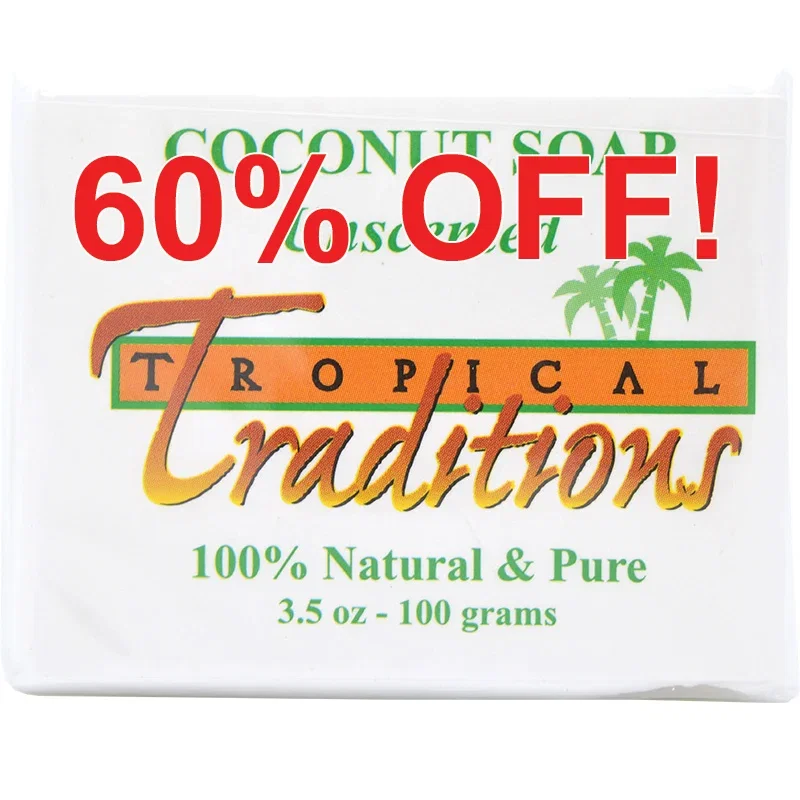Image of Unscented Coconut Soap - 3.5 oz. each (5-bar minimum)