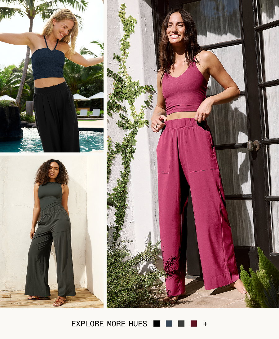 Easy Wide Leg Pant is available in five colors.  It's soft, lightweight, and comfortable.