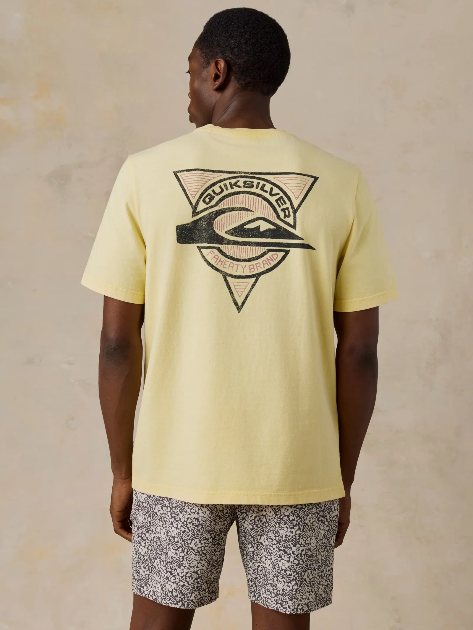 Image of FAHERTY X QUIKSILVER HEAVY WASH TEE - BRIGHT SUN