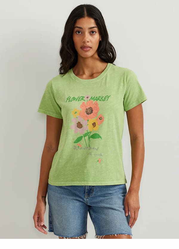 Women's Graphic T-Shirt - Flower Market