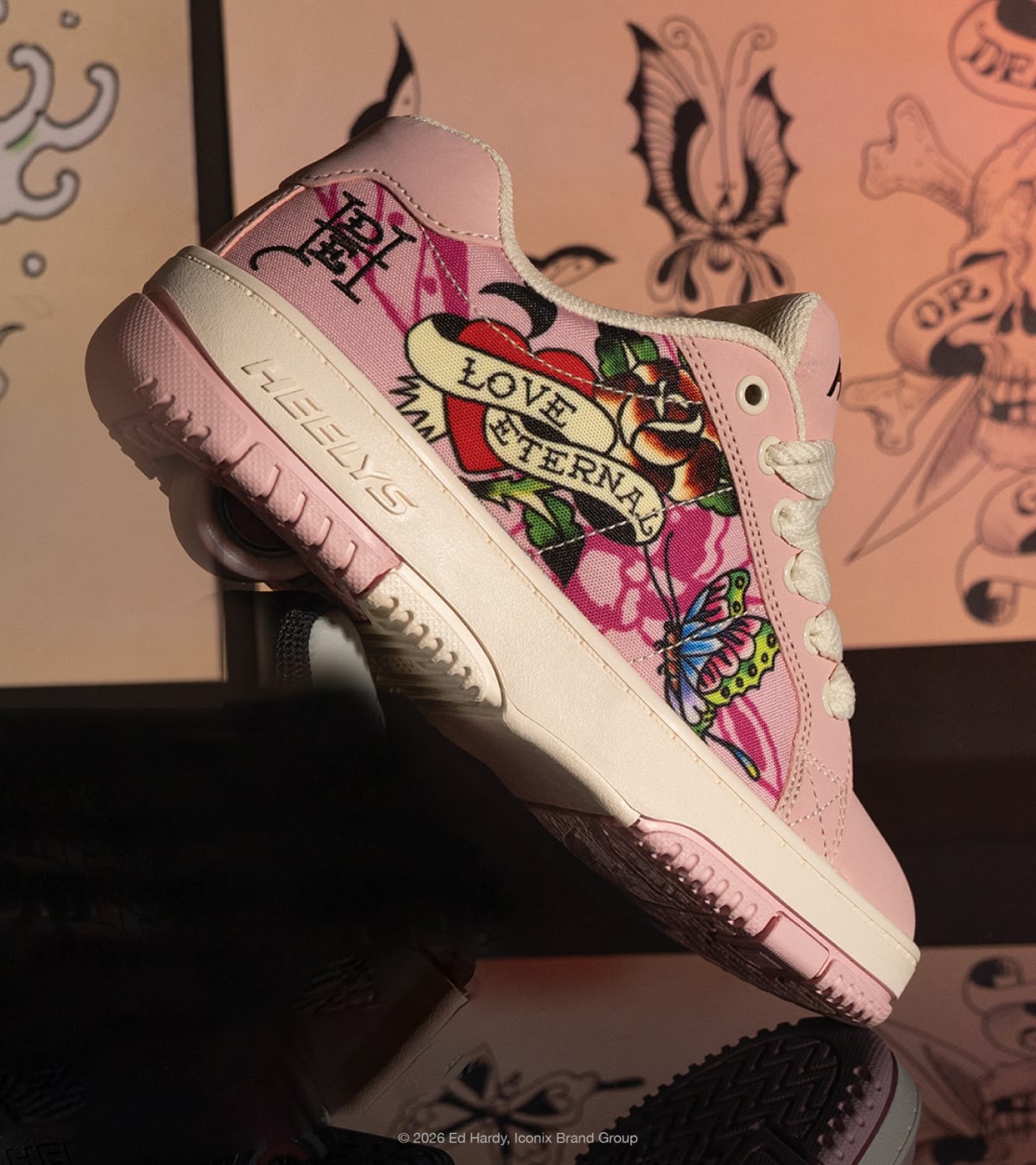 Shop new shoes for kids, including the Heelys x Ed Hardy collab