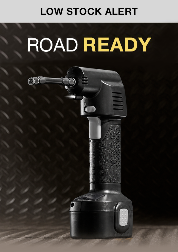 Low Stock Alert! Get our Rechargeable Tire Inflator and stay prepared on the road.