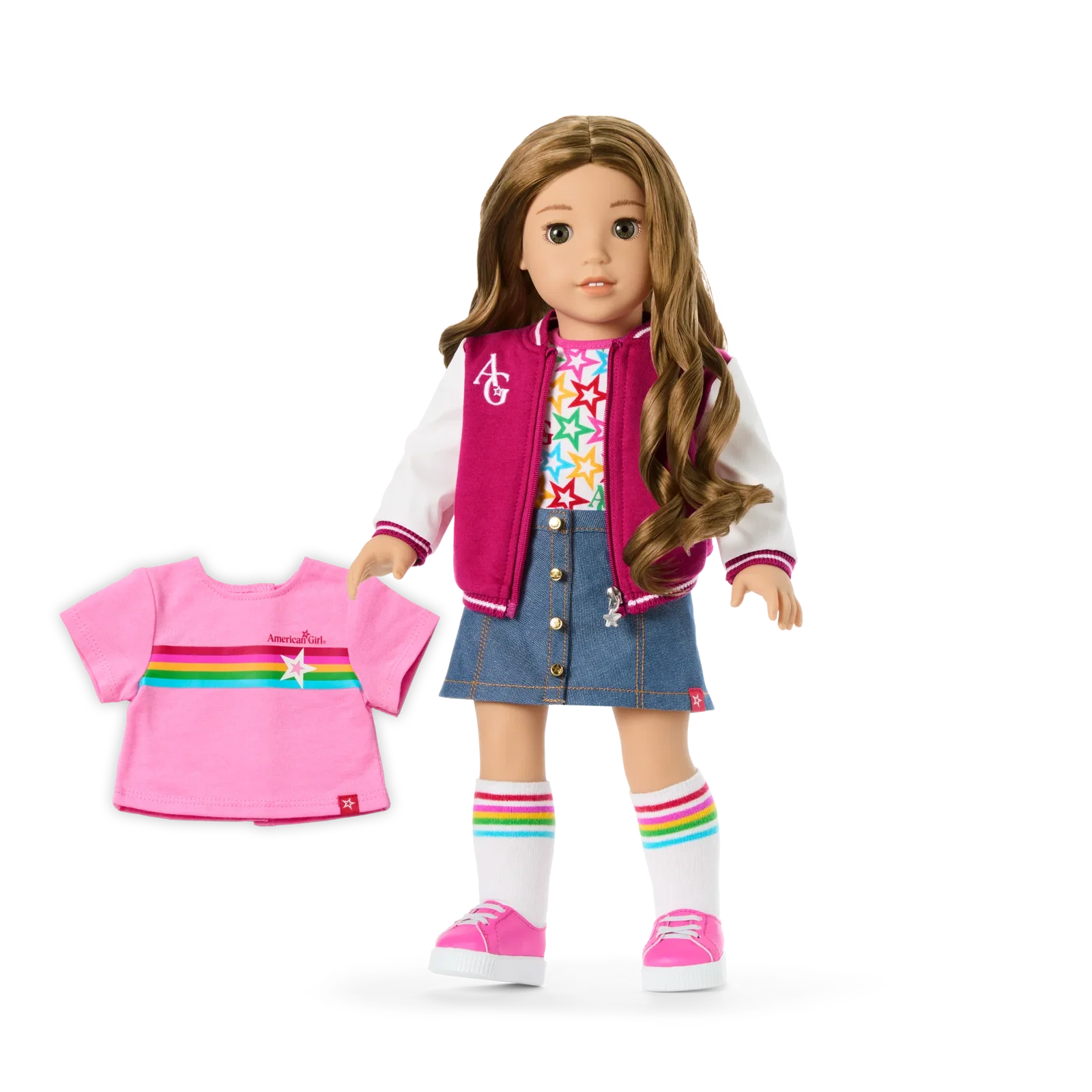 Image of Truly Me™ 18-inch Doll #118 with curly caramel hair