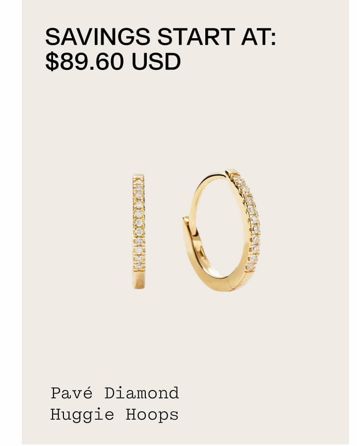 Pavé Diamond Huggie Hoops.