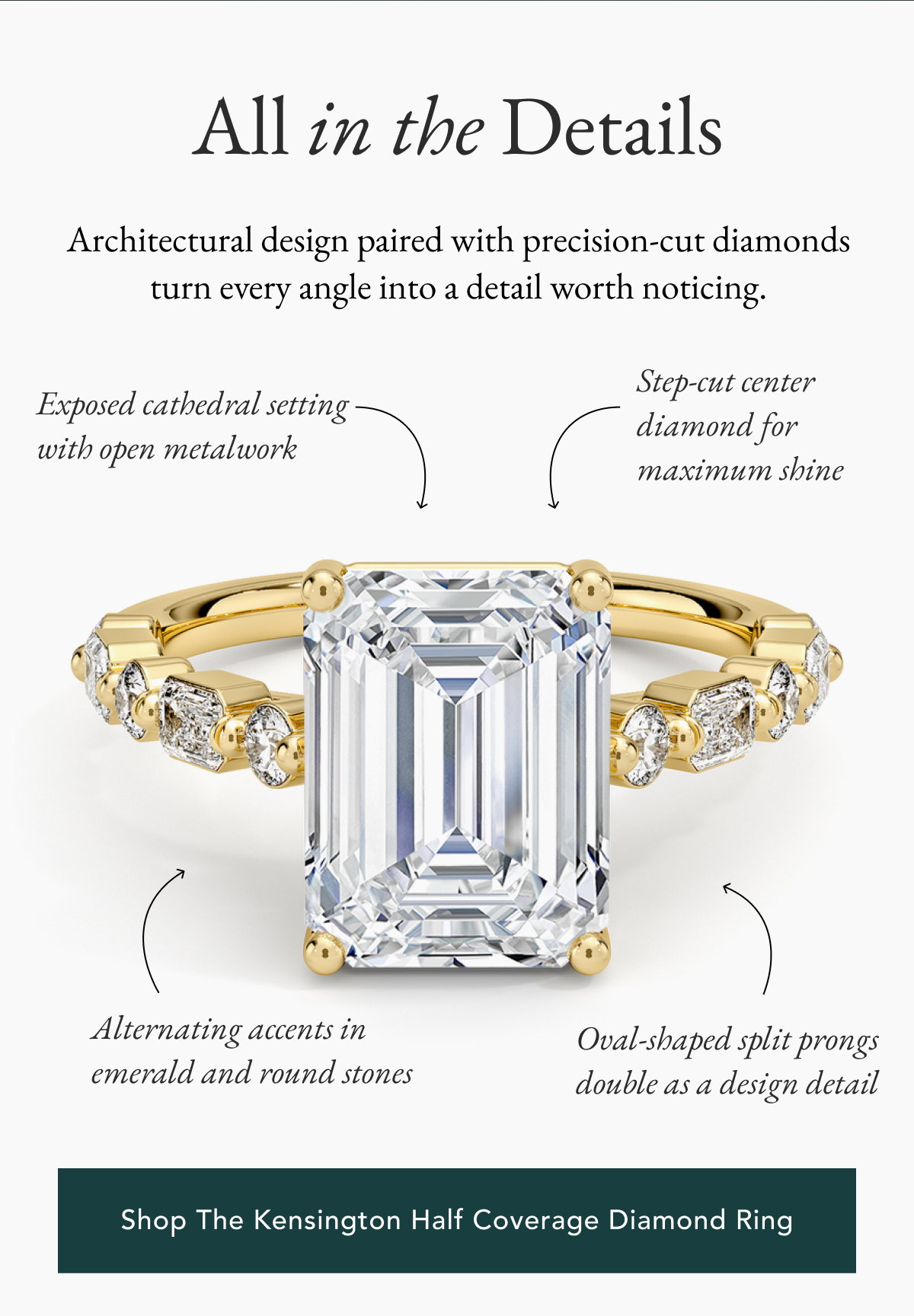 Shop The Kensington Half Coverage Diamond Ring