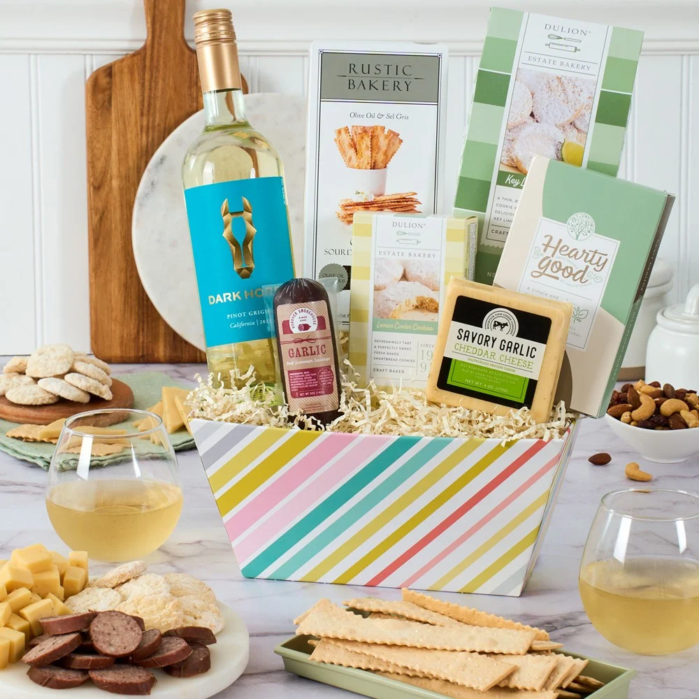 Classic White Wine Gift Basket
