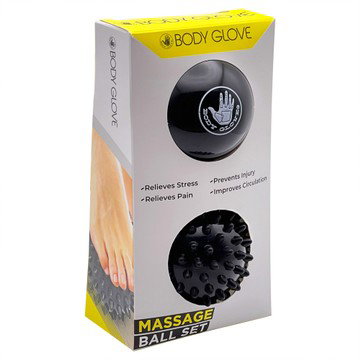 2-Pack Body Glove Massage Ball Roller Set for Fitness and Recovery - 3 Colors 