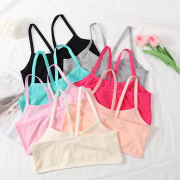 12-Pack Girls Cami Cotton Training Bras For Teenagers & Students